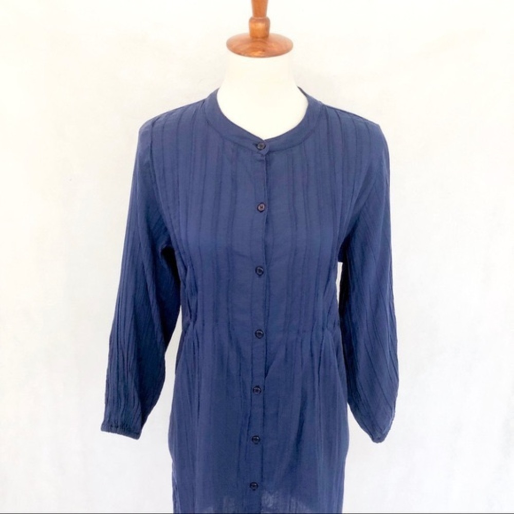 Lauren Ralph Lauren Pintuck Button Front Tunic - Picture 2 of 8